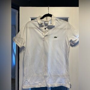 Lacoste polo, white, slim fit, size 4.